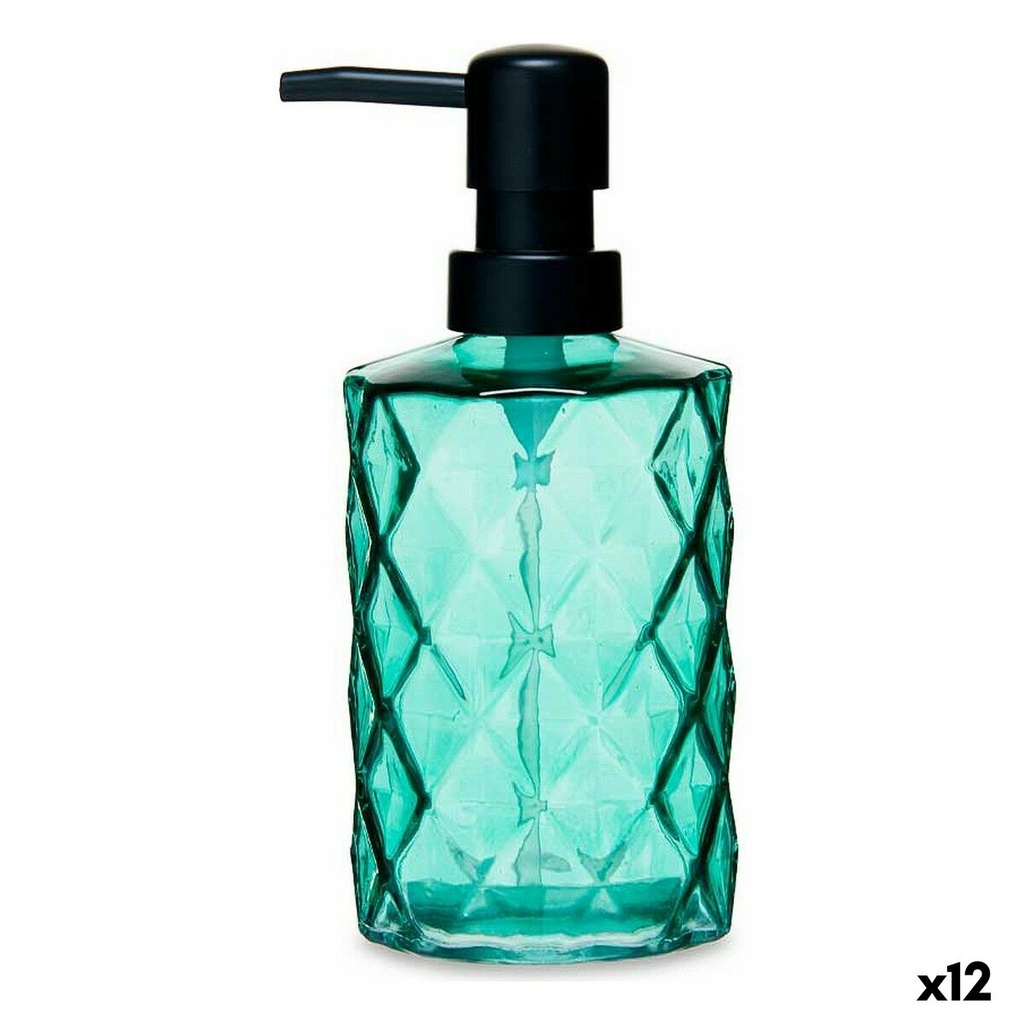 Dispensador de Jabón Berilo CN-B5463VB-1-369 Verde Cristal Plástico Diamante 410 ml 9 x 18 x 7 cm (12 Unidades)