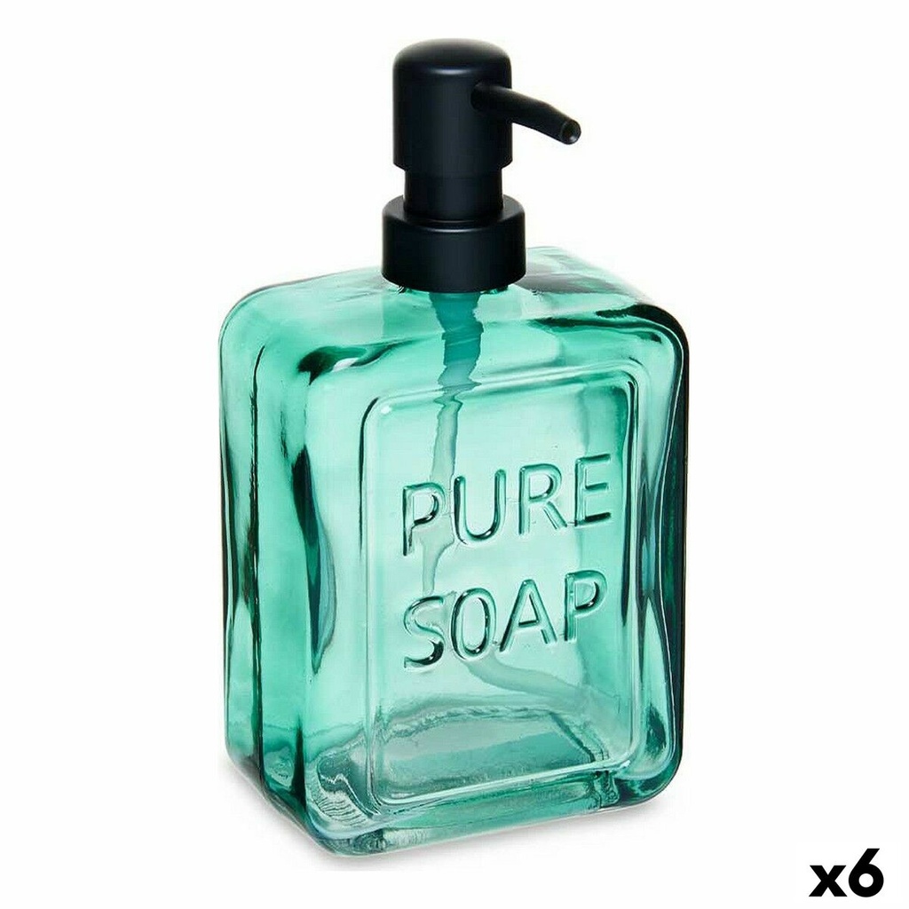 Dispensador de Jabón Berilo Pure Soap Verde Cristal 570 ml 10 x 18 x 6 cm (6 Unidades)