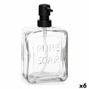 Dispensador de Jabón Berilo Pure Soap Transparente Cristal Plástico 570 ml 10 x 18 x 6 cm (6 Unidades)