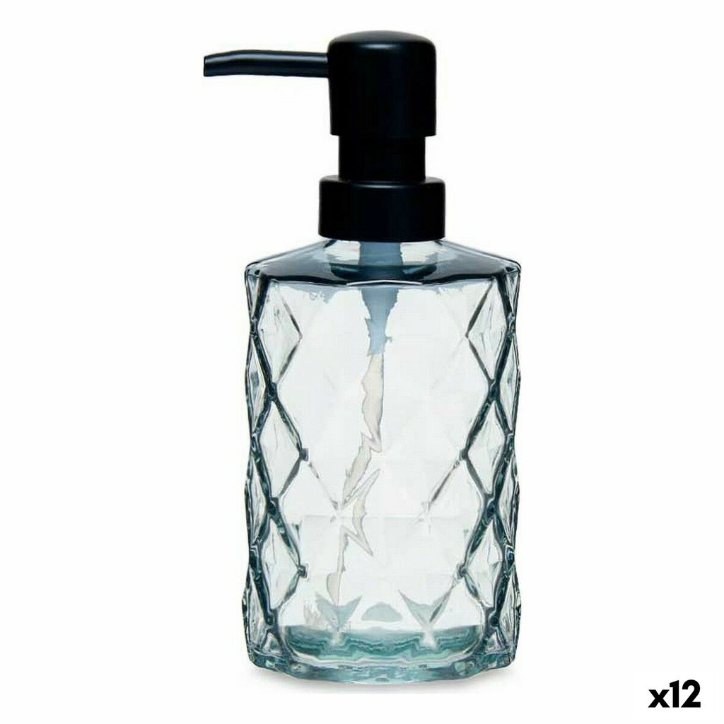 Dispensador de Jabón Berilo CN-B5463VB-1-368 Negro Cristal Plástico Diamante 410 ml 9 x 18 x 7 cm (12 Unidades)