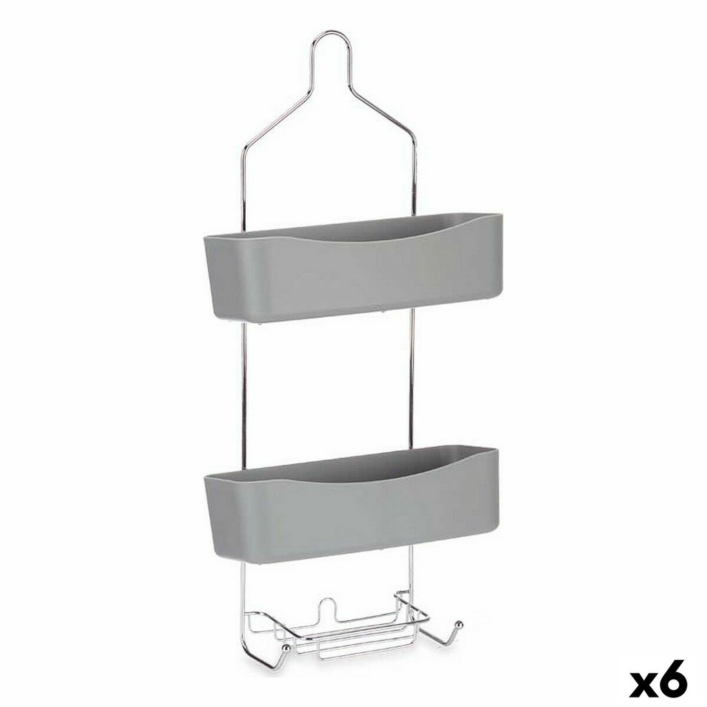 Estantería de Baño Berilo W7072 - 383 Gris Metal Plástico 28 x 60 x 14 cm (6 Unidades)