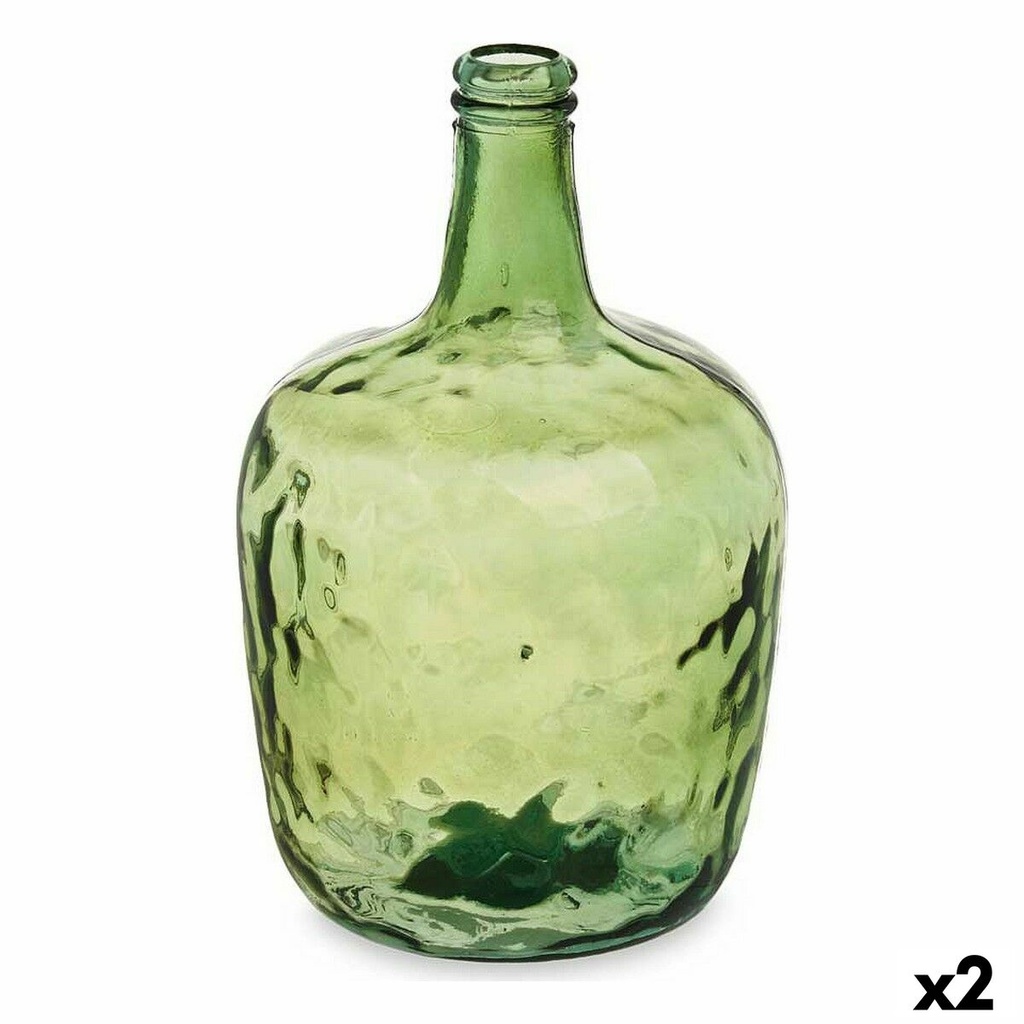Bottle 2255/08-G Green Smooth 8 L 22 x 37,5 x 22 cm Decoration (2 Units)