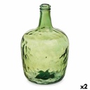 Botella decorativa Gift Decor 2255/08-G Verde Liso 8 L 22 x 37,5 x 22 cm Decoración (2 Unidades)