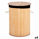 Cesto para la Ropa Sucia Kipit BA1315-436 Negro Natural Metal Bambú Madera MDF 48 L (4 Unidades)