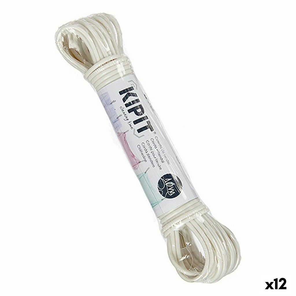 Cuerda para Tender Kipit HH023A(S/C) Blanco PVC 10 m (12 Unidades)
