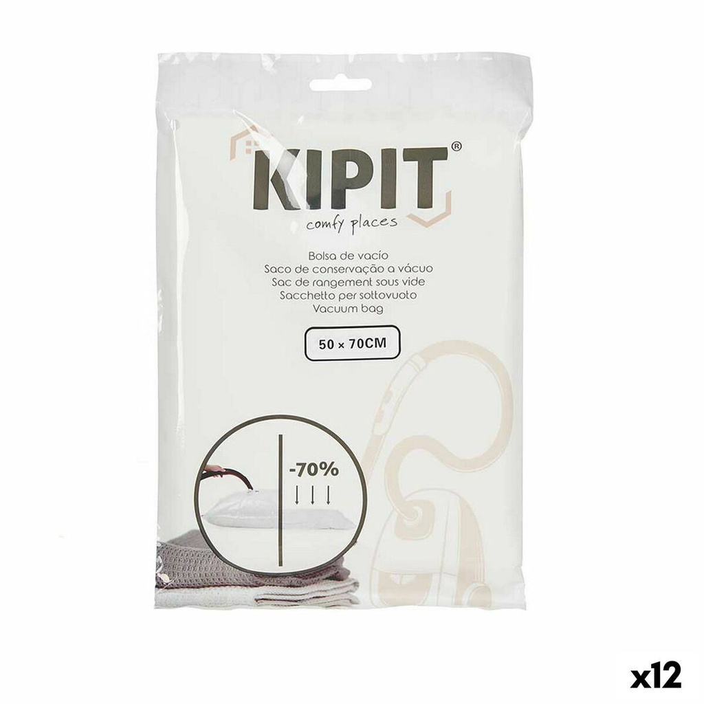 Vacuum Bags Kipit 54203 Transparent Plastic 50 x 70 cm (12 Units)