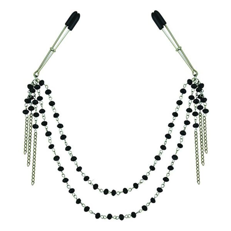 Pinzas para Pezones con Perlas Negras Midnight Sportsheets SS520-31