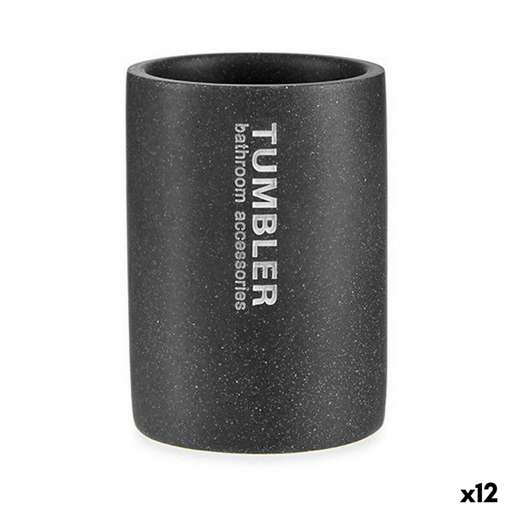 Portacepillos de Dientes Berilo Tumbler Gris Resina 7,5 x 10,2 x 7,5 cm (12 Unidades)