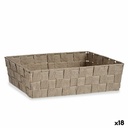 Cesta Multiusos Kipit A3-6885 Beige Tela 3,8 L 34 x 8,5 x 21 cm (18 Unidades)