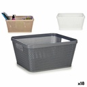 Cesta Multiusos Kipit 4720 Blanco Beige Gris Plástico 5 L 29,5 x 13 x 23 cm (18 Unidades)