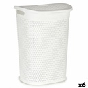 Cesto para la Ropa Kipit 4790-3 Blanco Plástico 60 L 43,5 x 57,5 x 34 cm (6 Unidades)