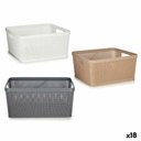 Cesta Multiusos Kipit 4730 Blanco Beige Gris Plástico 10 L 36 x 15 x 29 cm (18 Unidades)