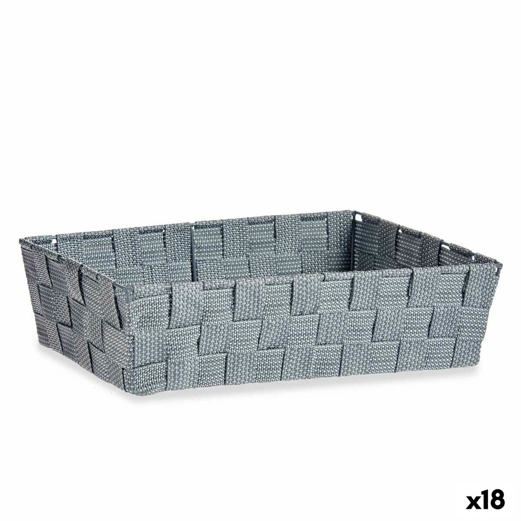 Cesta Multiusos Kipit 79812 Gris Tela 3,8 L 34 x 8,5 x 21 cm (18 Unidades)