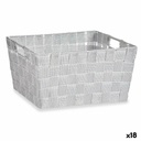 Cesta Multiusos Kipit A3-6883 Blanco Tela 30,4 x 14 x 20 cm (18 Unidades)