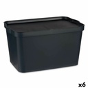Caja de Almacenaje con Tapa Kipit TP596-1 Antracita Plástico 24 L 29,3 x 24,5 x 45 cm (6 Unidades)
