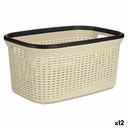 Cesto para la Ropa Kipit TP7001-1 Crema Plástico 36 L 36 x 25,5 x 52,5 cm (12 Unidades)