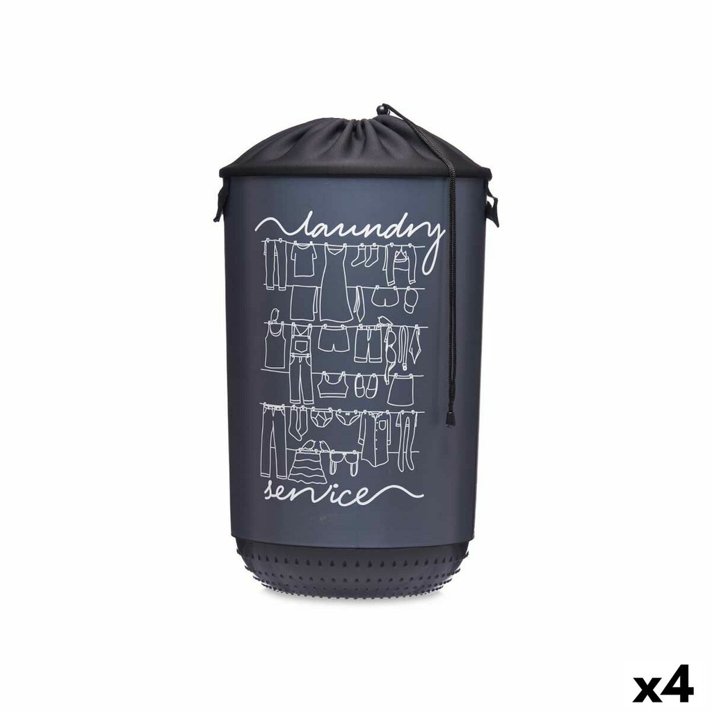Cesto para la Ropa Kipit Laundry Sevice Azul oscuro Plástico 40 L 34 x 52,5 x 34 cm (4 Unidades)