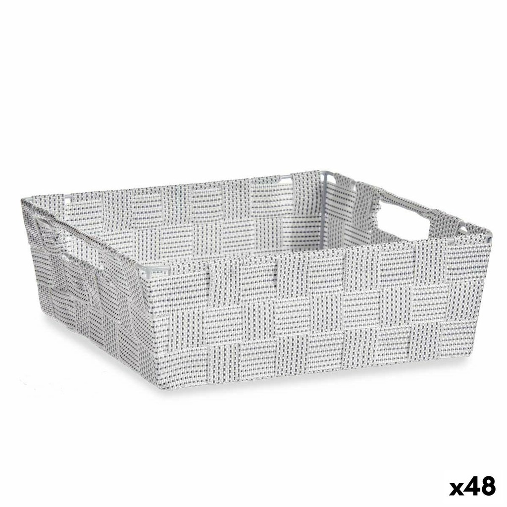Cesta Multiusos Kipit A3-693109 Blanco Tela 3 L 23 x 8 x 27 cm 27 x 8 x 23 cm (48 Unidades)