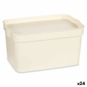 Caja de Almacenaje con Tapa Kipit TP592-4 Crema Plástico 2,3 L 13,5 x 11 x 20 cm (24 Unidades)