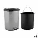 Papelera con Pedal Berilo D-003-2 Gris oscuro Plástico 11 L (6 Unidades)