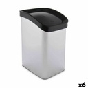 Papelera Berilo D085-1 Plateado Plástico 12 L Basculante (6 Unidades)