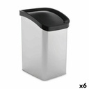Papelera Berilo D093-1 Plateado Plástico 23 L Basculante (6 Unidades)