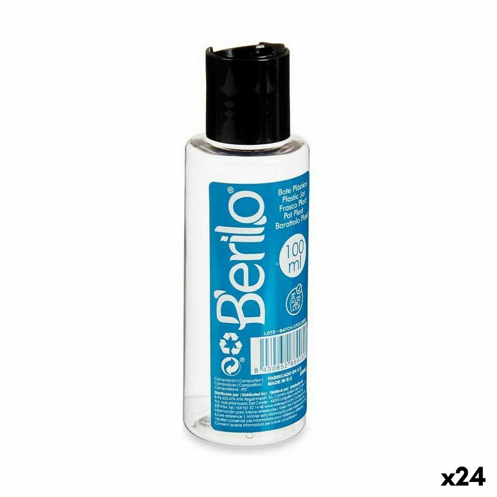 Dispensador de Líquidos de Viaje Berilo SE1541-VERTIDOR Negro Transparente Plástico 100 ml (24 Unidades)