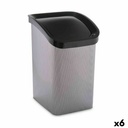 Papelera Berilo D093-2 Gris oscuro Plástico 23 L Basculante (6 Unidades)
