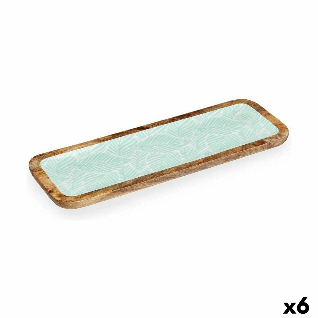 Centro de Mesa Gift Decor GMC-147-2370-3 Blanco Marrón Verde Poliéster Resina Madera de mango 45 x 15 cm 15,2 x 2,54 x 45,7 cm H