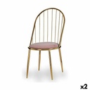 Silla Barras Rosa Dorado 48 x 95,5 x 48 cm (2 Unidades)