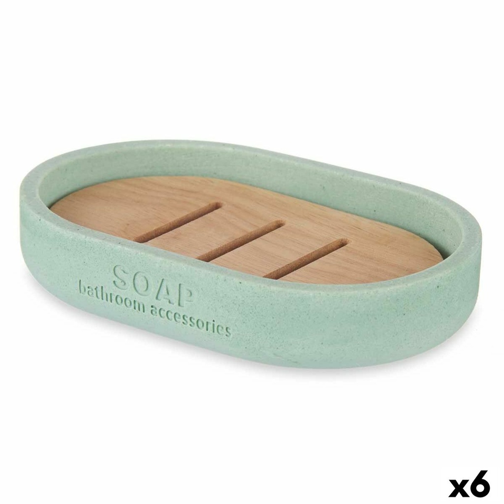Jabonera Berilo B5456BC-4 - 456 Menta Resina Bambú 12,5 x 2,5 x 8,5 cm (6 Unidades)