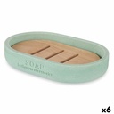 Jabonera Berilo B5456BC-4 - 456 Menta Resina Bambú 12,5 x 2,5 x 8,5 cm (6 Unidades)