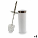 Escobilla para el Baño Berilo BP15-005R-2 Blanco Plateado Plástico 9,5 x 38,5 x 9,5 cm (6 Unidades)
