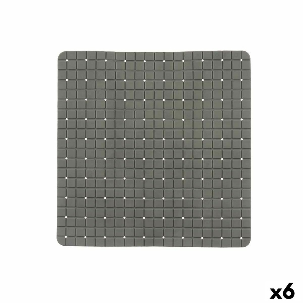 Alfombrilla Antideslizante para Ducha Berilo BM509S -315 Gris PVC 50,3 x 50,3 x 0,7 cm Cuadros (6 Unidades)