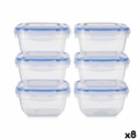 Set de Fiambreras Leknes 30103 Azul Transparente Plástico 900 ml 14,5 x 8,5 x 14,5 cm Hermético (8 Unidades)