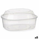 Rectangular Lunchbox with Lid Leknes BS1500ROIOV Transparent polypropylene 1,5 L 18 x 10,5 x 21,5 cm (8 Units)