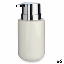 Dispensador de Jabón Berilo J1017-A-BLANCO Blanco Plateado Metal Cerámica 300 ml 7 x 14,5 x 8,5 cm (6 Unidades)