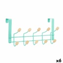 Door Coat Rack Berilo W7912-10NB-GREEN Green Wood Metal 35 x 17 x 15 cm (6 Units)