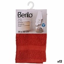 Toalla de baño Berilo 89664 Teja 80 % algodón 20 % Poliéster 30 x 50 cm (12 Unidades)