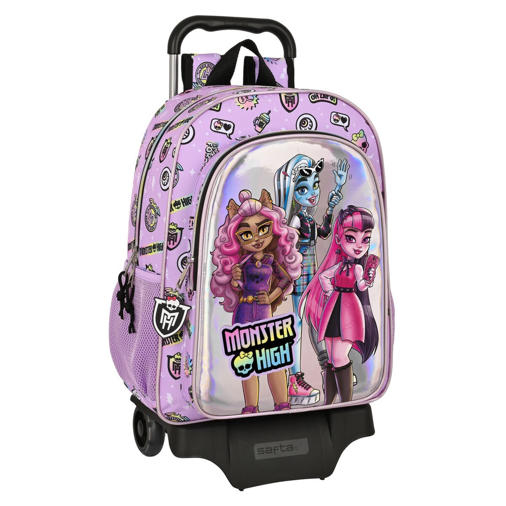 Mochila Escolar con Ruedas Monster High Best boos Lila 33 x 42 x 14 cm