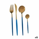 Set de Cubiertos Kinvara BST-CT022 Azul Dorado Acero Inoxidable (12 Unidades)