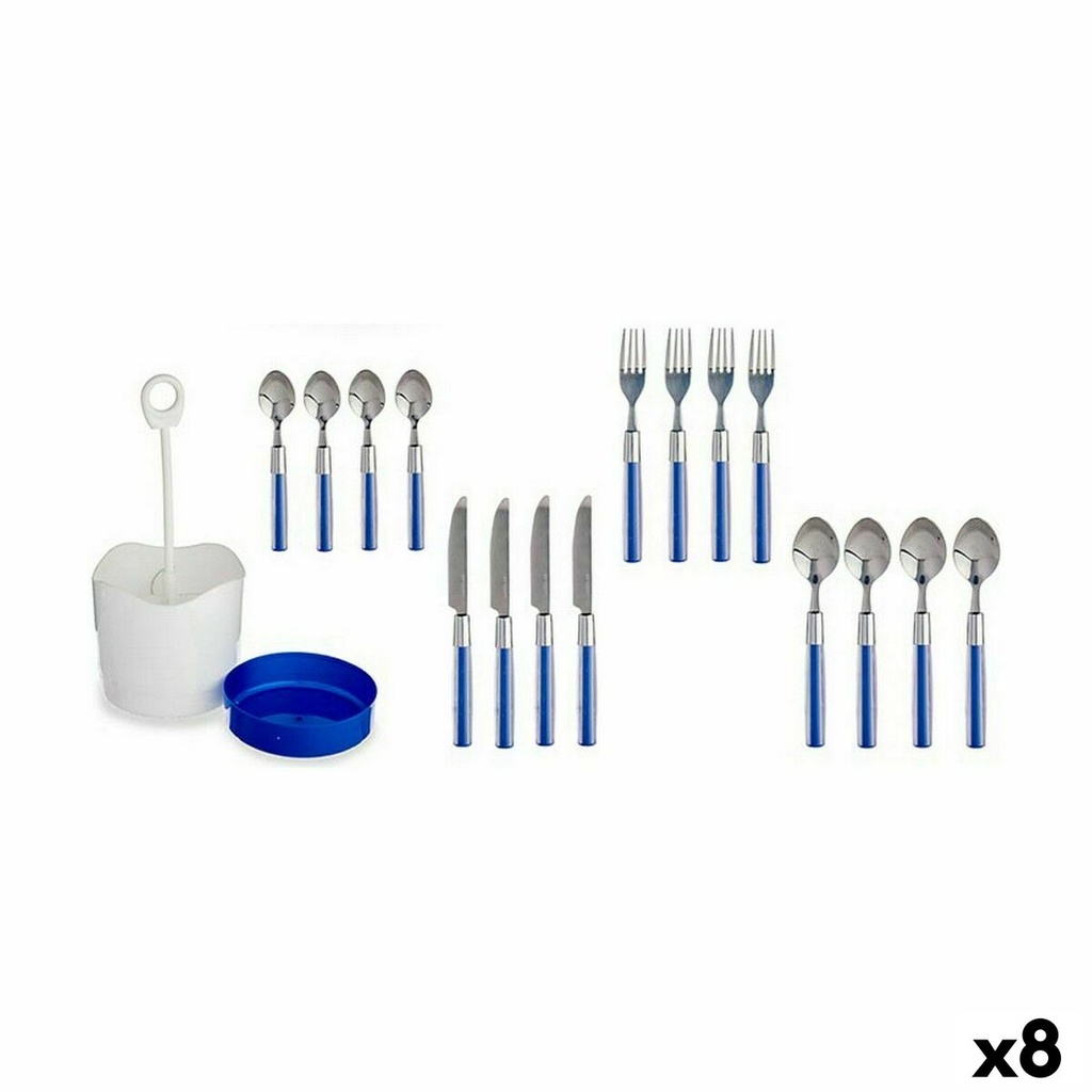 Set de Cubiertos Kinvara HQ233H10 Azul Acero Inoxidable (8 Unidades)