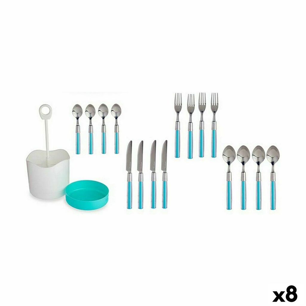 Set de Cubiertos Kinvara HQ223H10 Azul Acero Inoxidable (8 Unidades)
