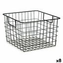 Cesta Multiusos Kinvara W7318 Negro Acero 29 x 19,5 x 32 cm Con asas (8 Unidades)