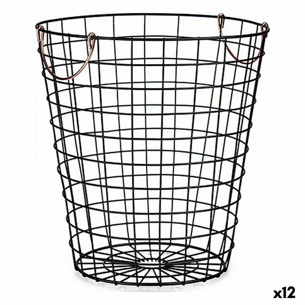 Cesto Kinvara W5759M-CH Negro Acero 30 x 30 x 30 cm Con asas (12 Unidades)
