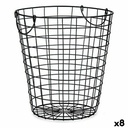 Basket Kinvara W5759-M Black Steel 30 x 30 x 30 cm With handles (8 Units)