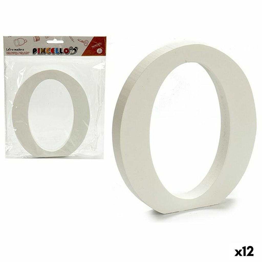 Letra Pincello O Blanco Madera 1,8 x 21 x 17 cm (12 Unidades)