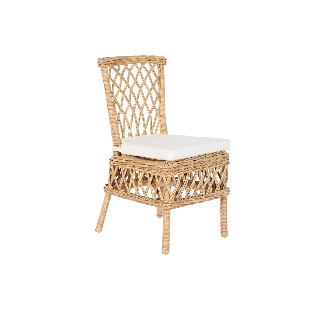 Silla DKD Home Decor Blanco Natural 45 x 55 x 85 cm 45 x 55 x 90 cm 47 x 58 x 90 cm