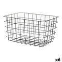 Cesta Multiusos Kinvara W5759K-L BLACK Negro Metal 38,5 x 20,5 x 28 cm Rectangular (6 Unidades)