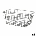 Cesta Multiusos Kinvara W579K-M BLACK Negro Metal 30,3 x 14 x 22,5 cm Rectangular (6 Unidades)
